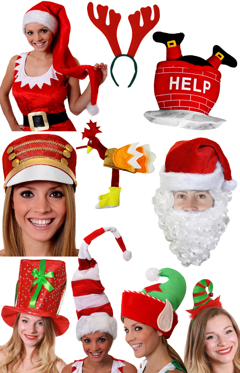 10 Pack of Christmas Hats