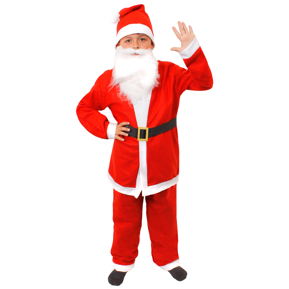 Childs 5 Piece Budget Santa Costume