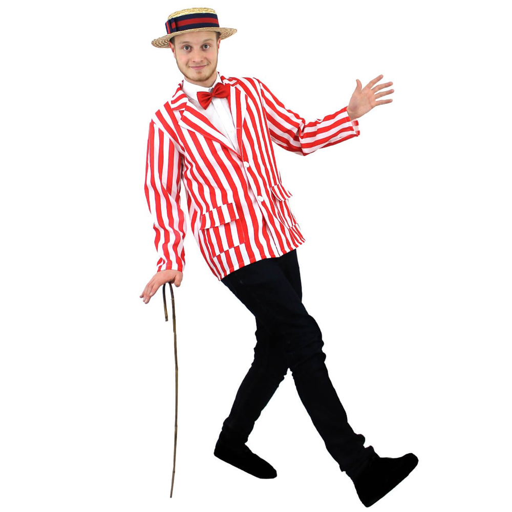 Adults Red and White Striped Blazer