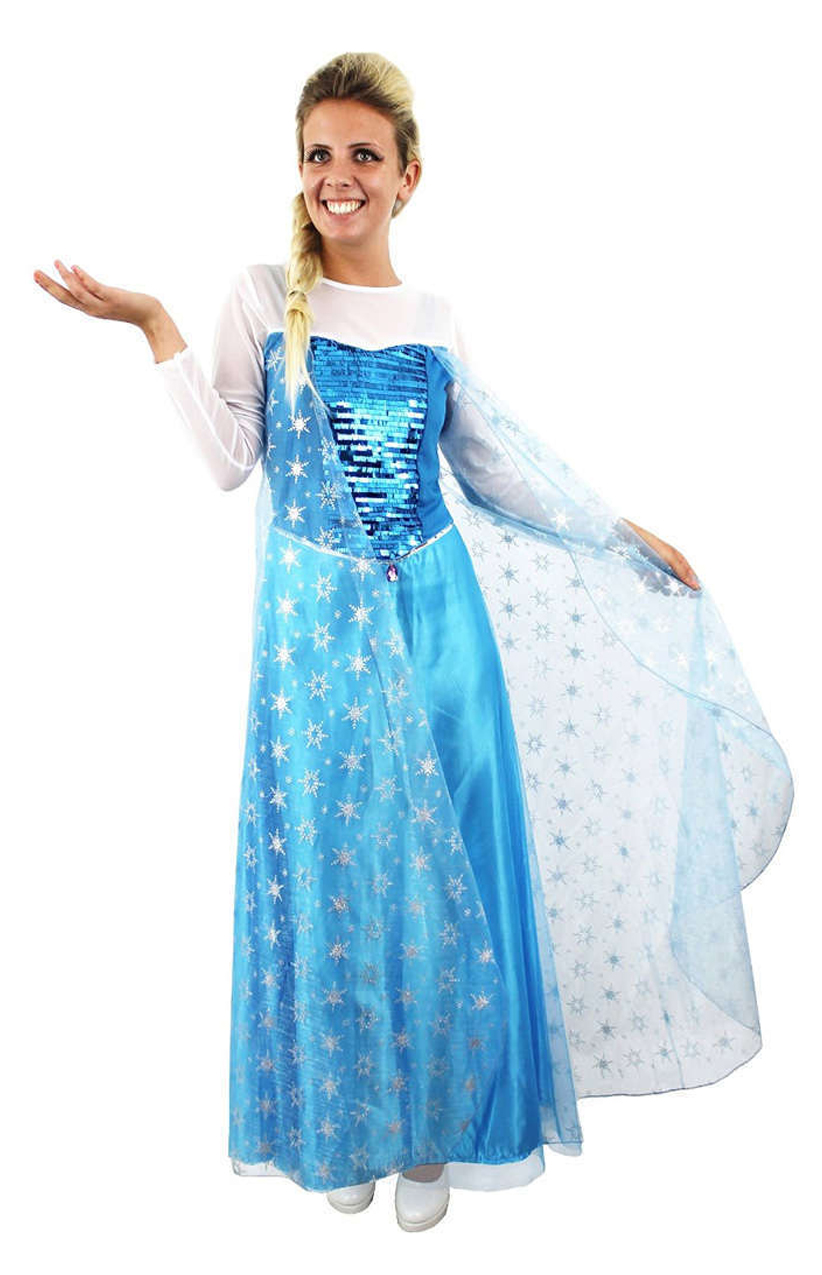 Adult Ladies Snow Princess Fancy Dress Costume