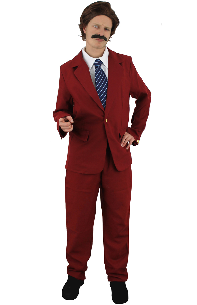 Mens Burgundy News Anchor Costume