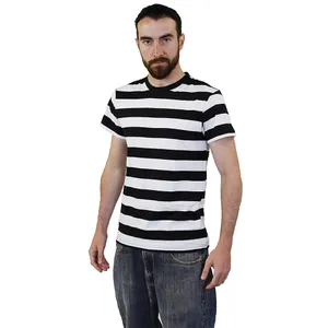 Adults 100% Cotton Black and White Short Sleeve T-Shirt