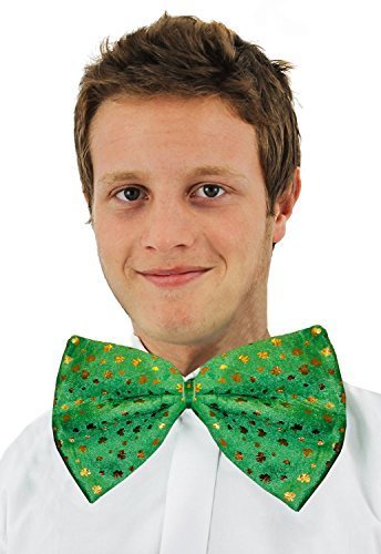 Giant Green and Gold Bow-Tie with Shamrocks