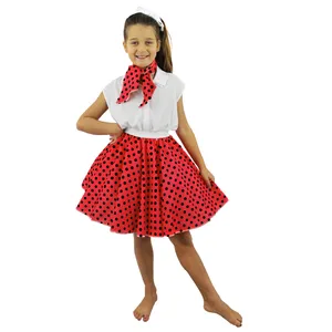 Childs Short Polka Dot Skirt - Red/Black