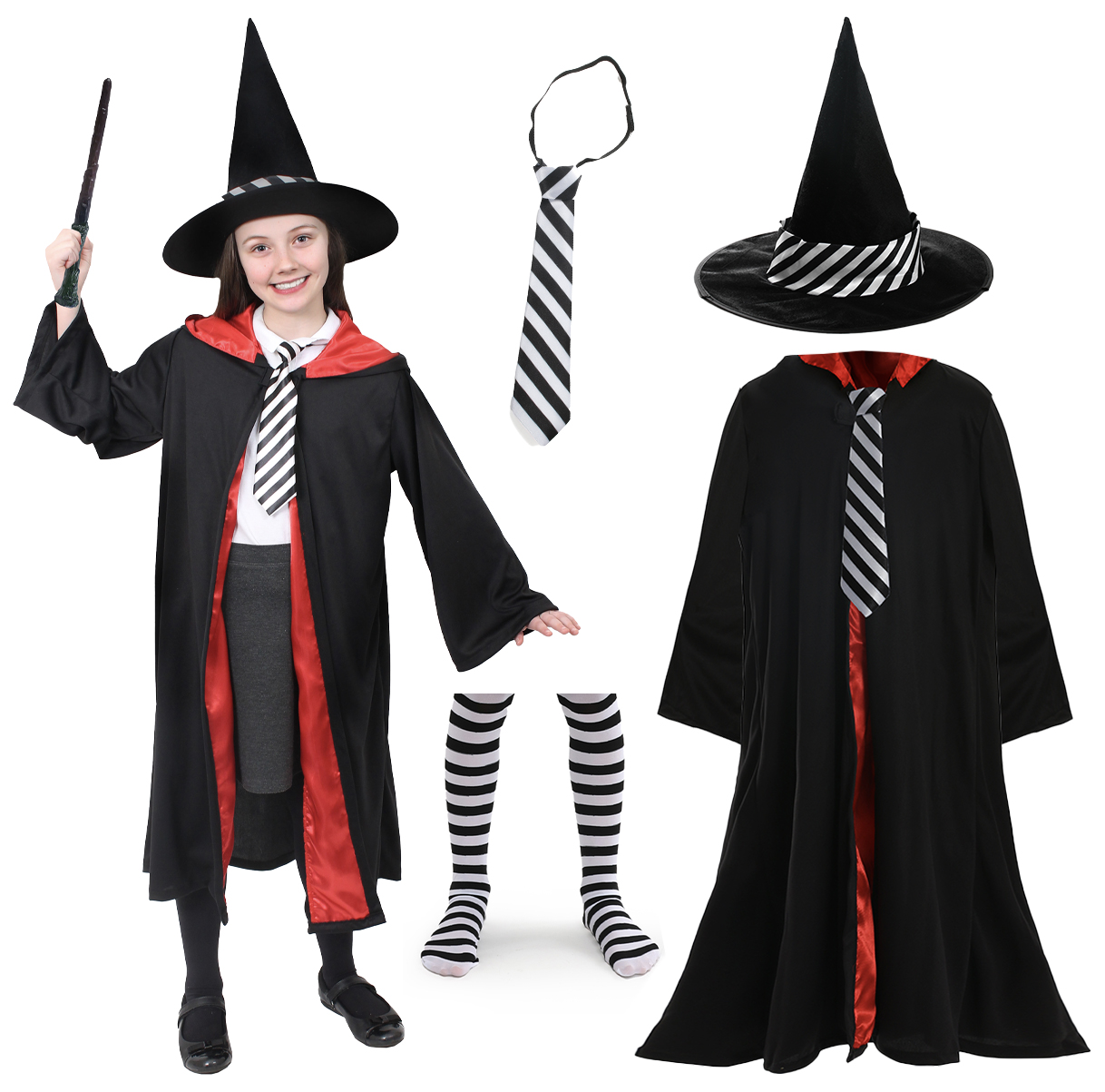 Girls School Witch Costume - Tights