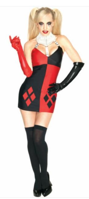 Rubie's Official Ladies Harley Quinn Dress Costume – Licensed Gotham Villain Outfit for Halloween, Fancy Dress, and Comic Con