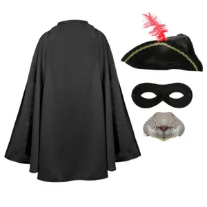 Childs Highway Rodent Costume | 4 Pcs | Cape, Feather Tricorn Hat, Nose & Mask