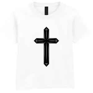 Adults R&B-Inspired T-Shirt | White Graphic Concert Tee | Cross Print | 100% Cotton