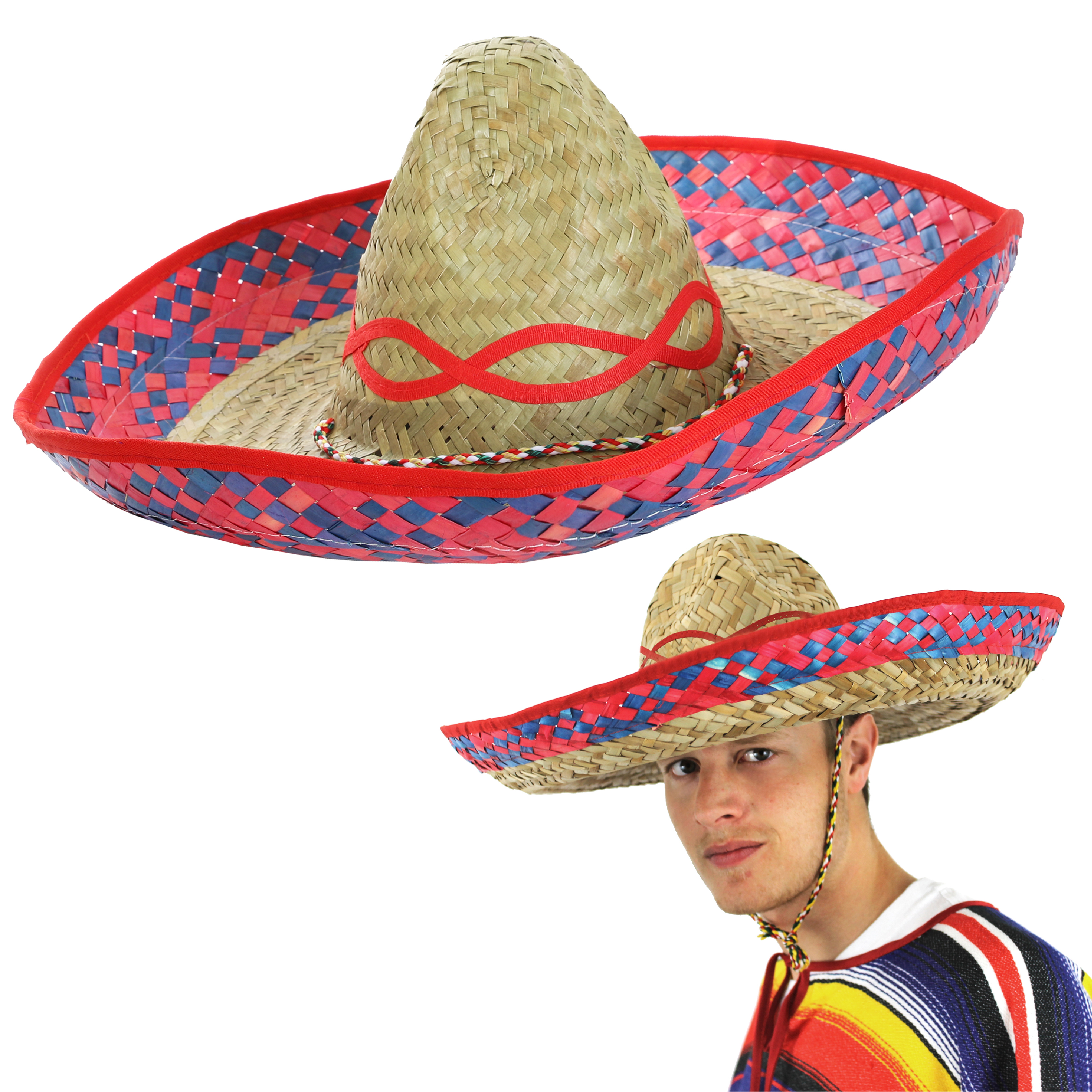Red Embroidered Sombrero Hat – Perfect for Mexican-Themed Parties & Fancy Dress Events