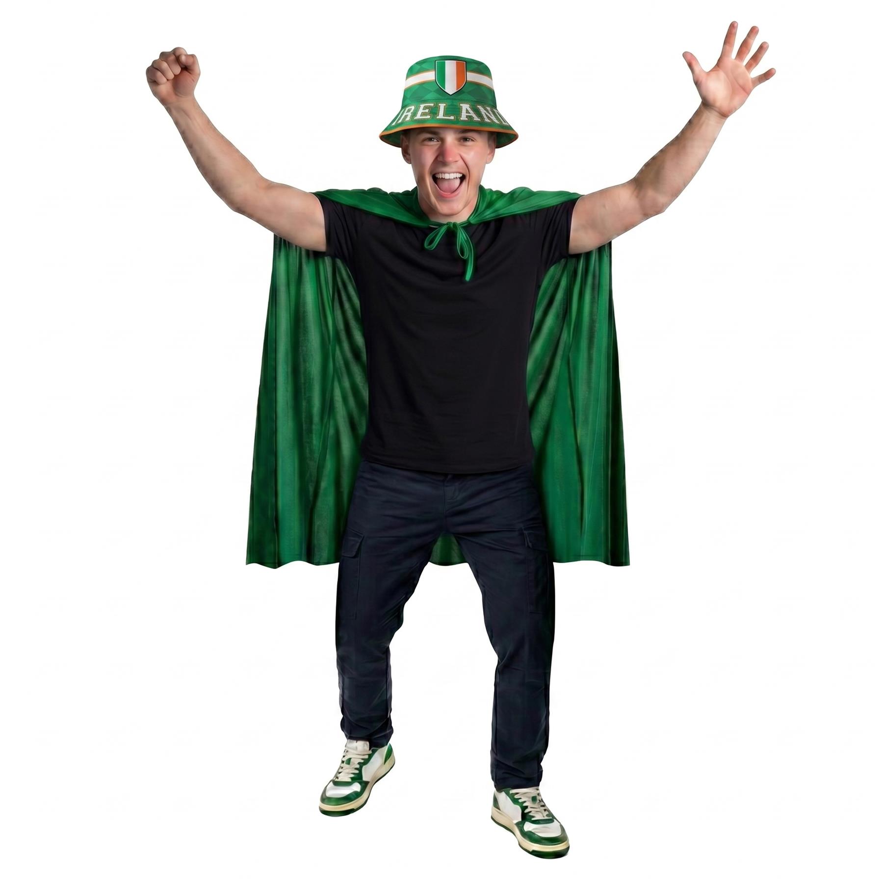 Irish Supporter Set | 2 Pcs | Reversible Bucket Hat & Green Cape