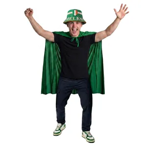 Irish Supporter Set | 2 Pcs | Reversible Bucket Hat & Green Cape