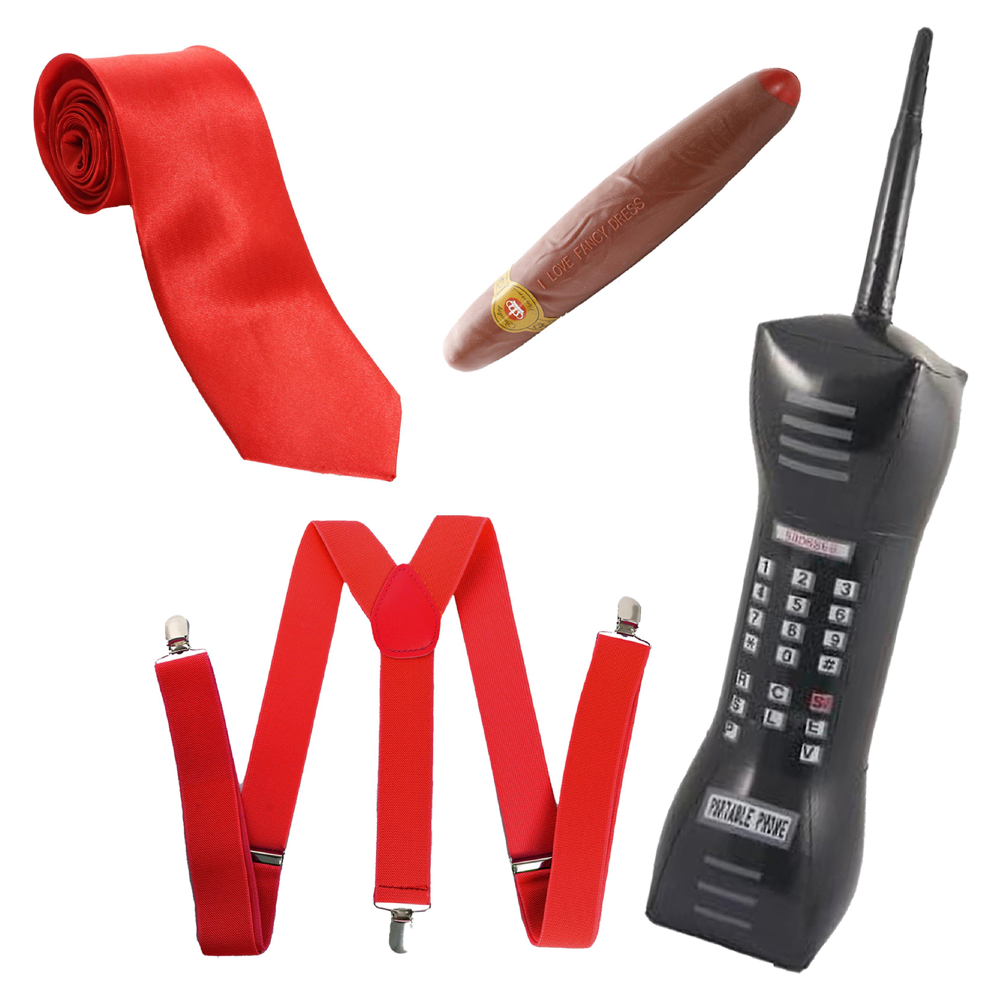 Adults Wolf Of Wall Street 4 Piece Accessory Costume Set