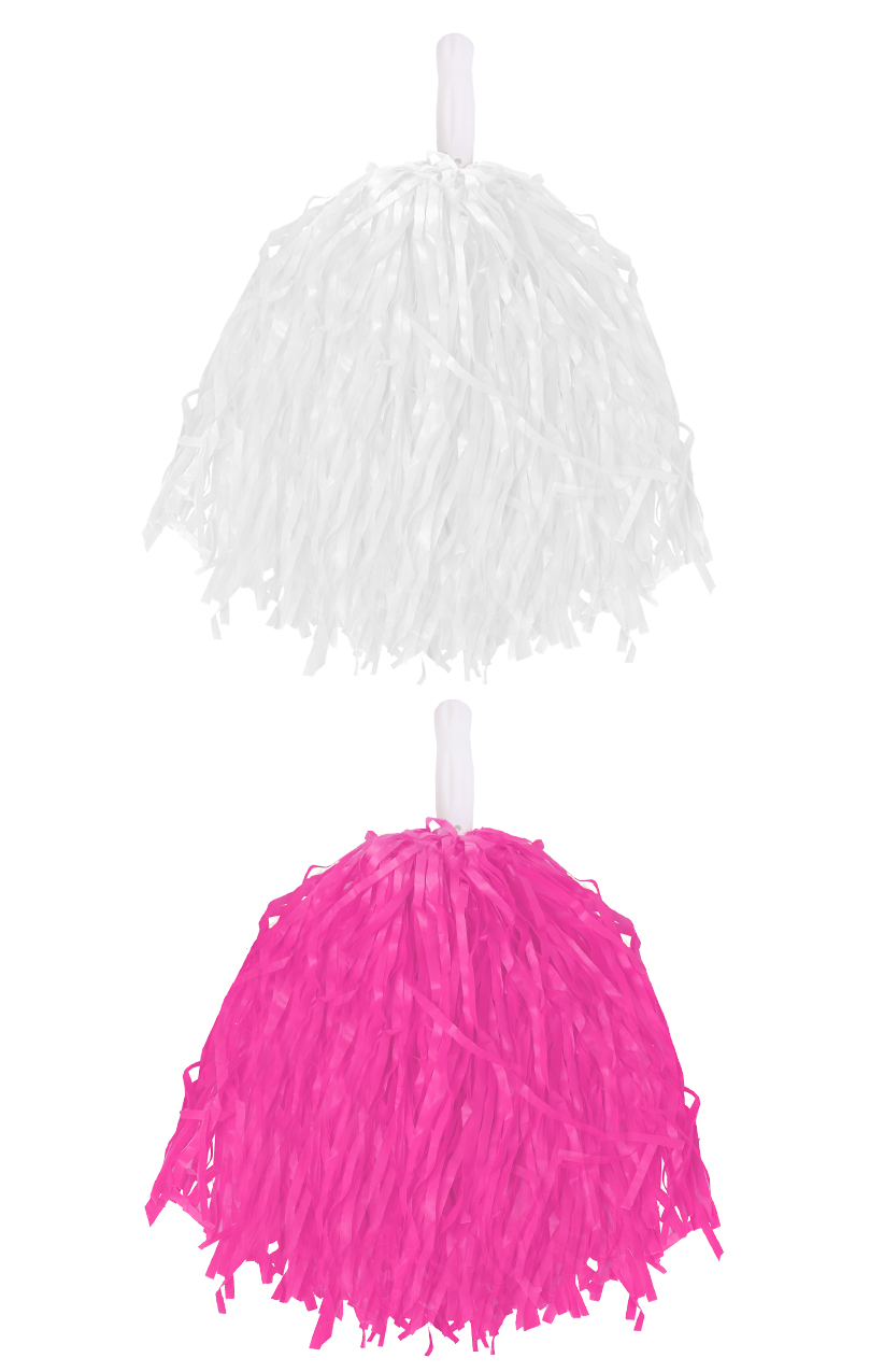 Pink & White Lightweight Pom Poms