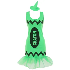 Ladies Green Crayon Dress
