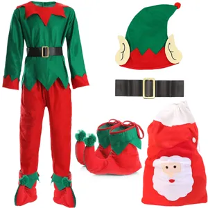 Adults Christmas 6 Piece Elf Costume