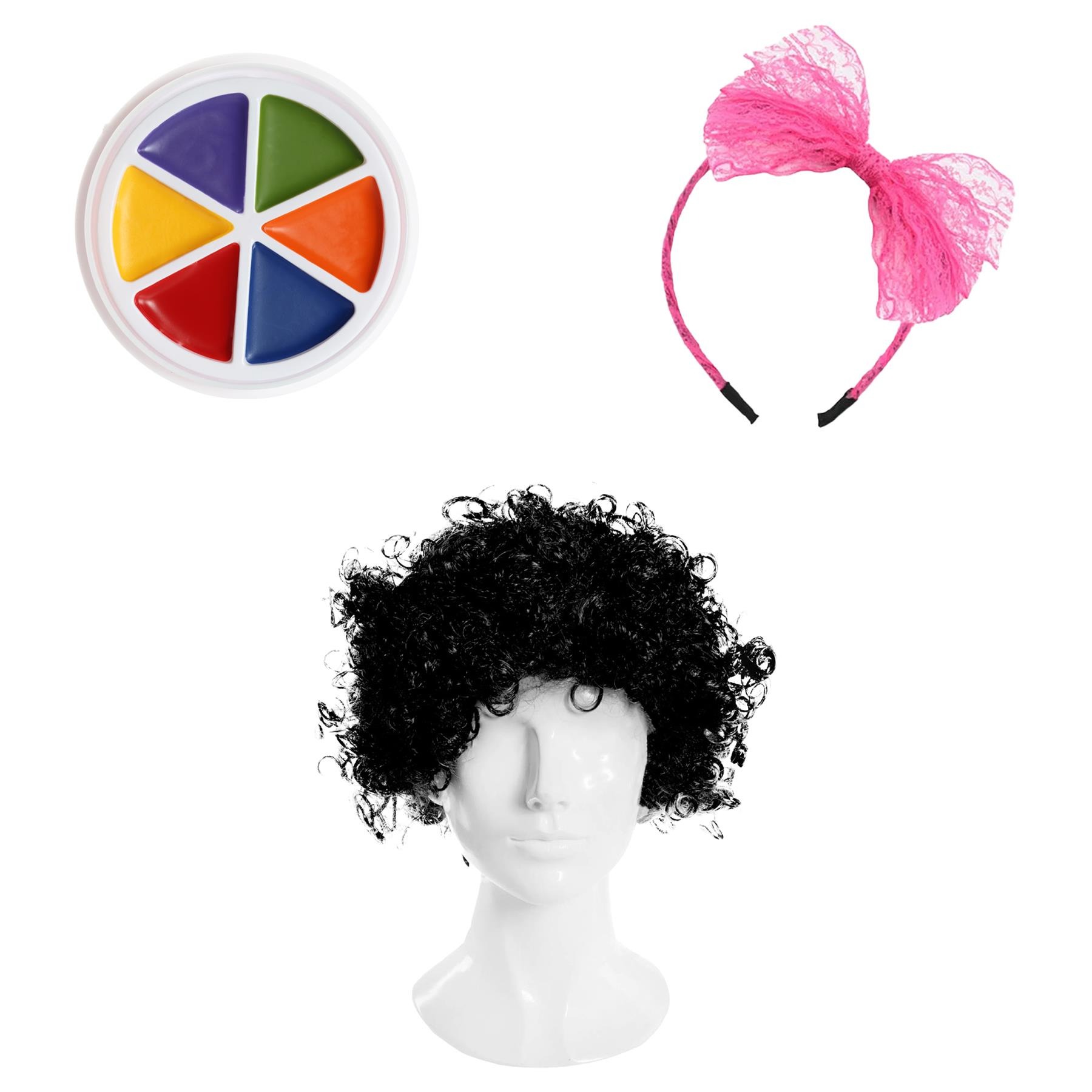 Stripey Girl Accessory Set | 3 Pcs | Wig, Headband & Face Paint
