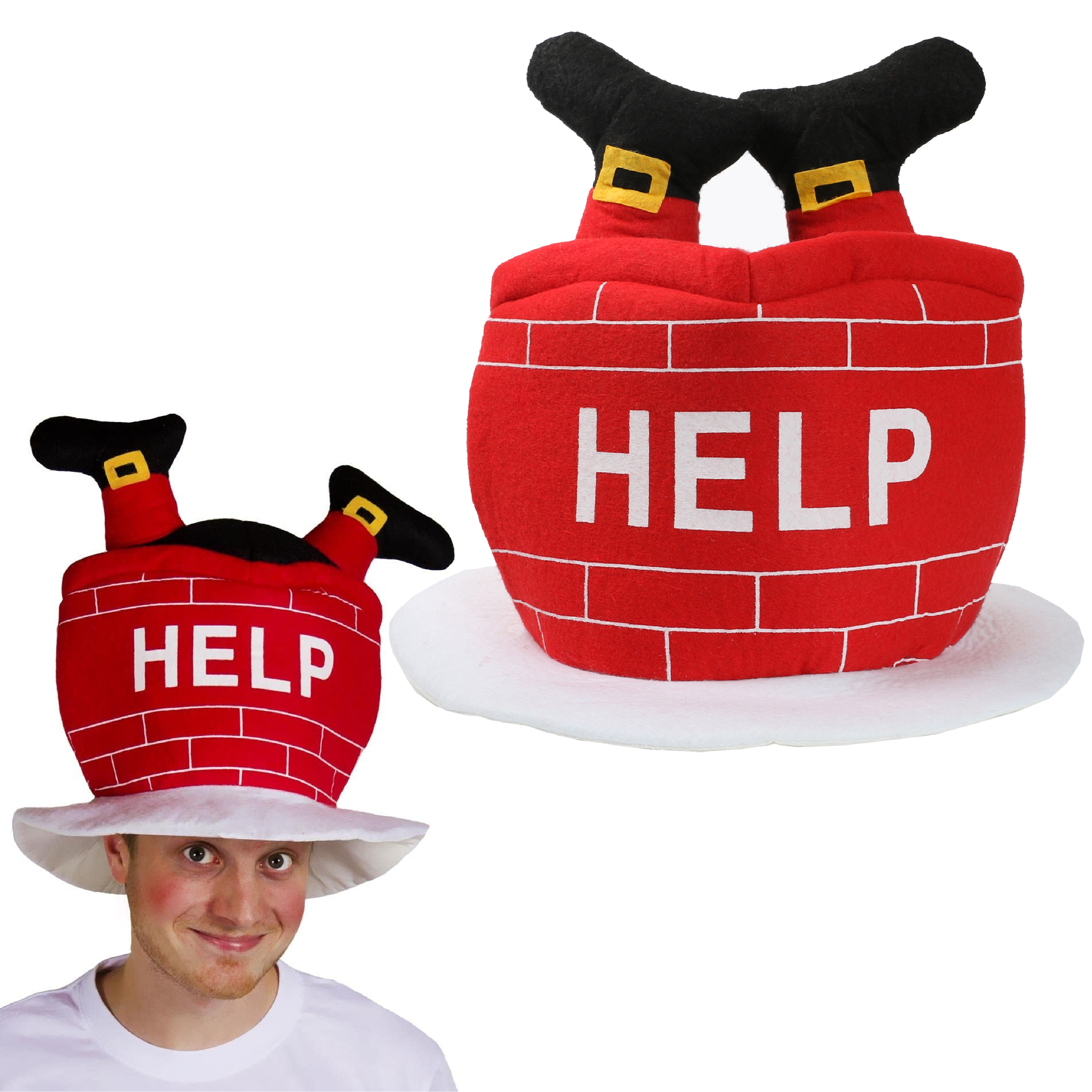 Santa Stuck in Chimney Hat