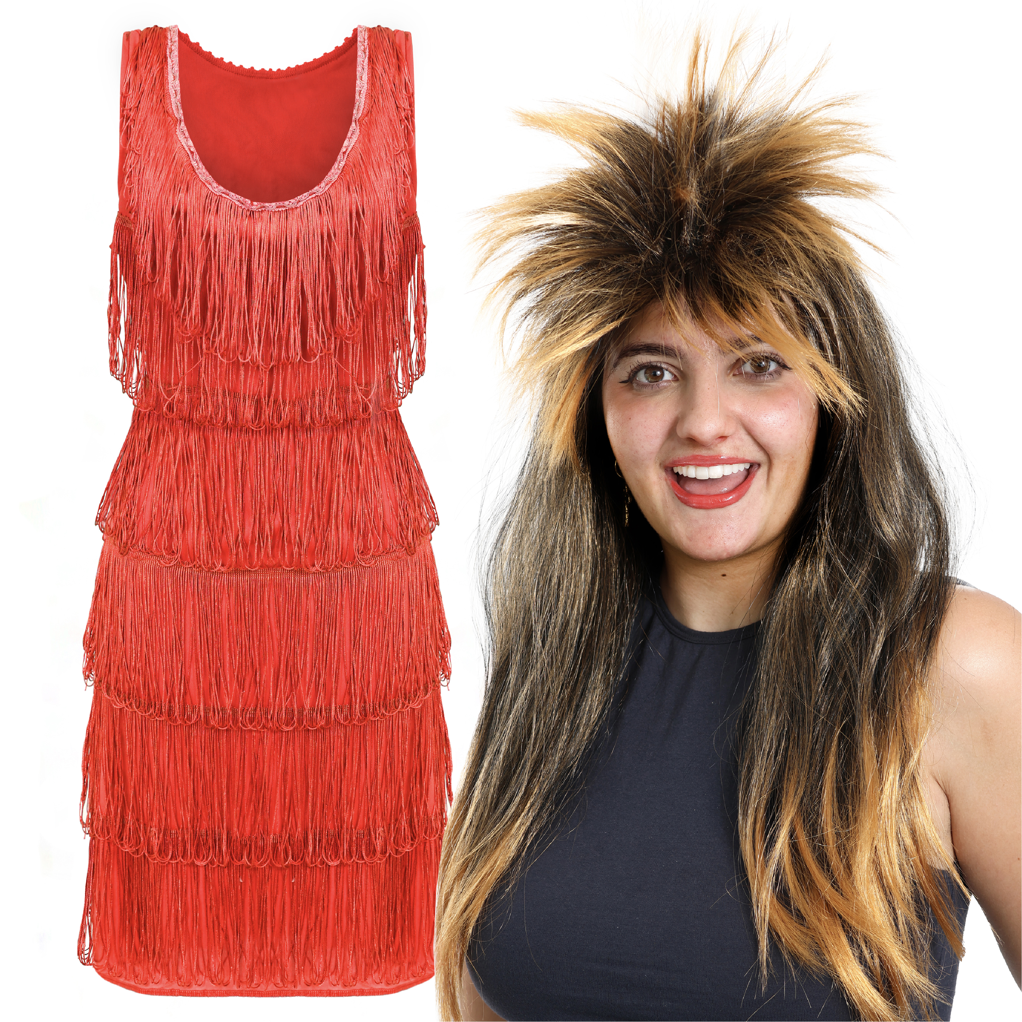 Ladies 80s Pop Star Tina Turner Costume