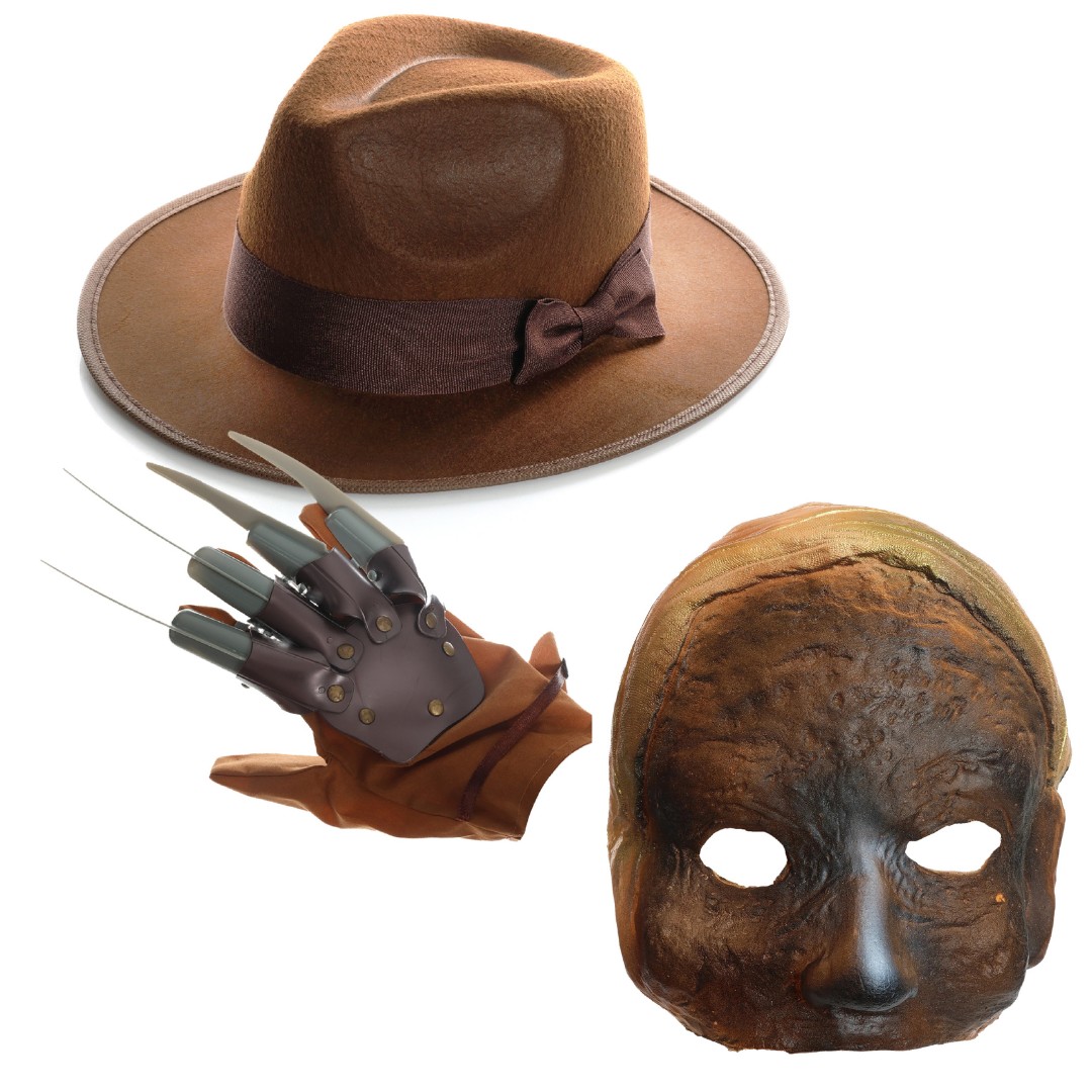 Freddy Krueger Accessory Set - Brown Hat, Claw & Mask