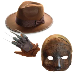 Freddy Krueger Accessory Set - Brown Hat, Claw & Mask