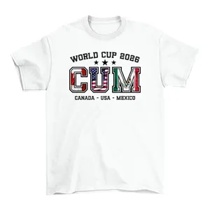 Adults C.U.M. Football White T-Shirt | Canada United States Mexico Acronym Tee | Mens Womens Unisex Funny Novelty Adult Humour Top