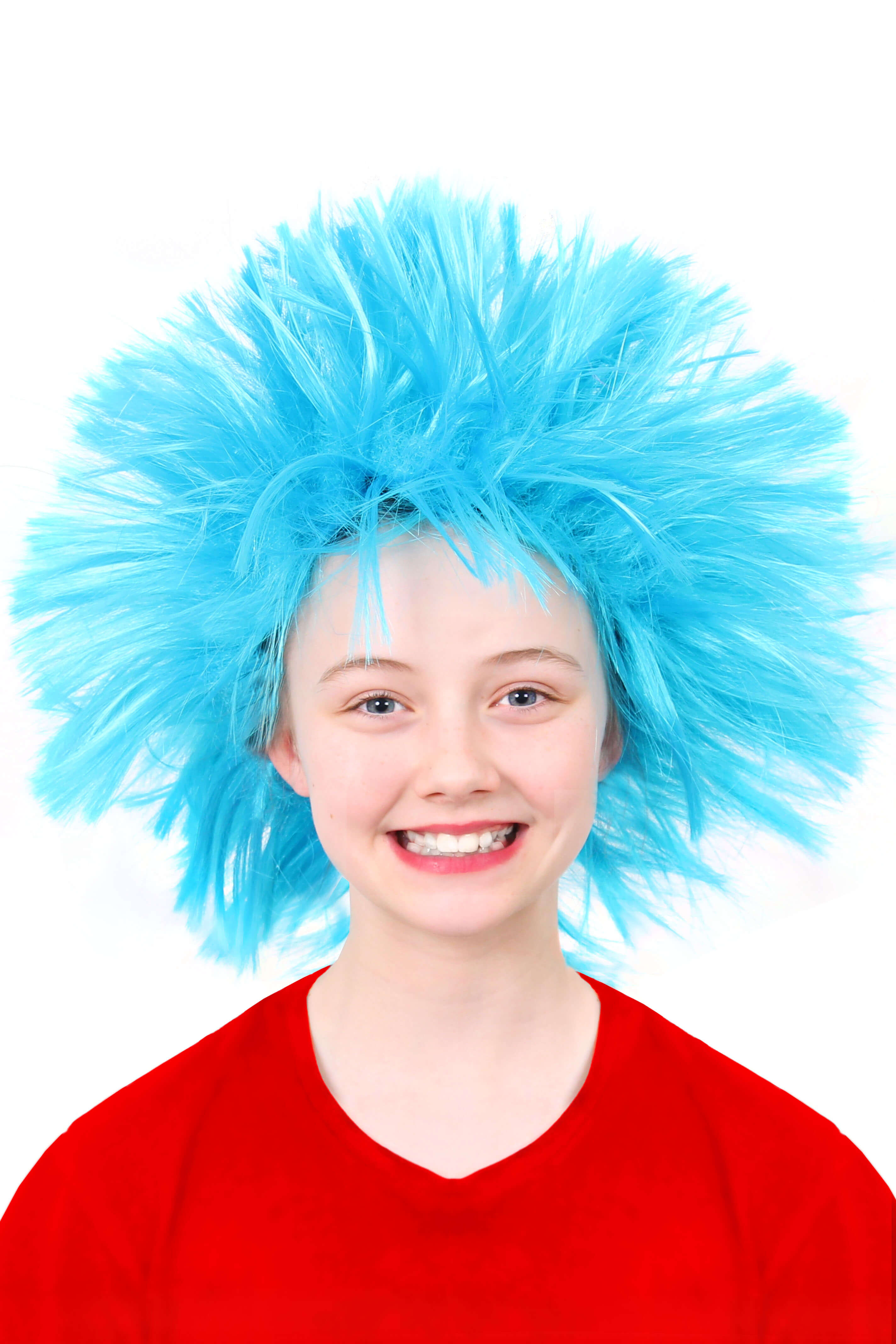 Childs Blue Fluffy 'Thing' Wig