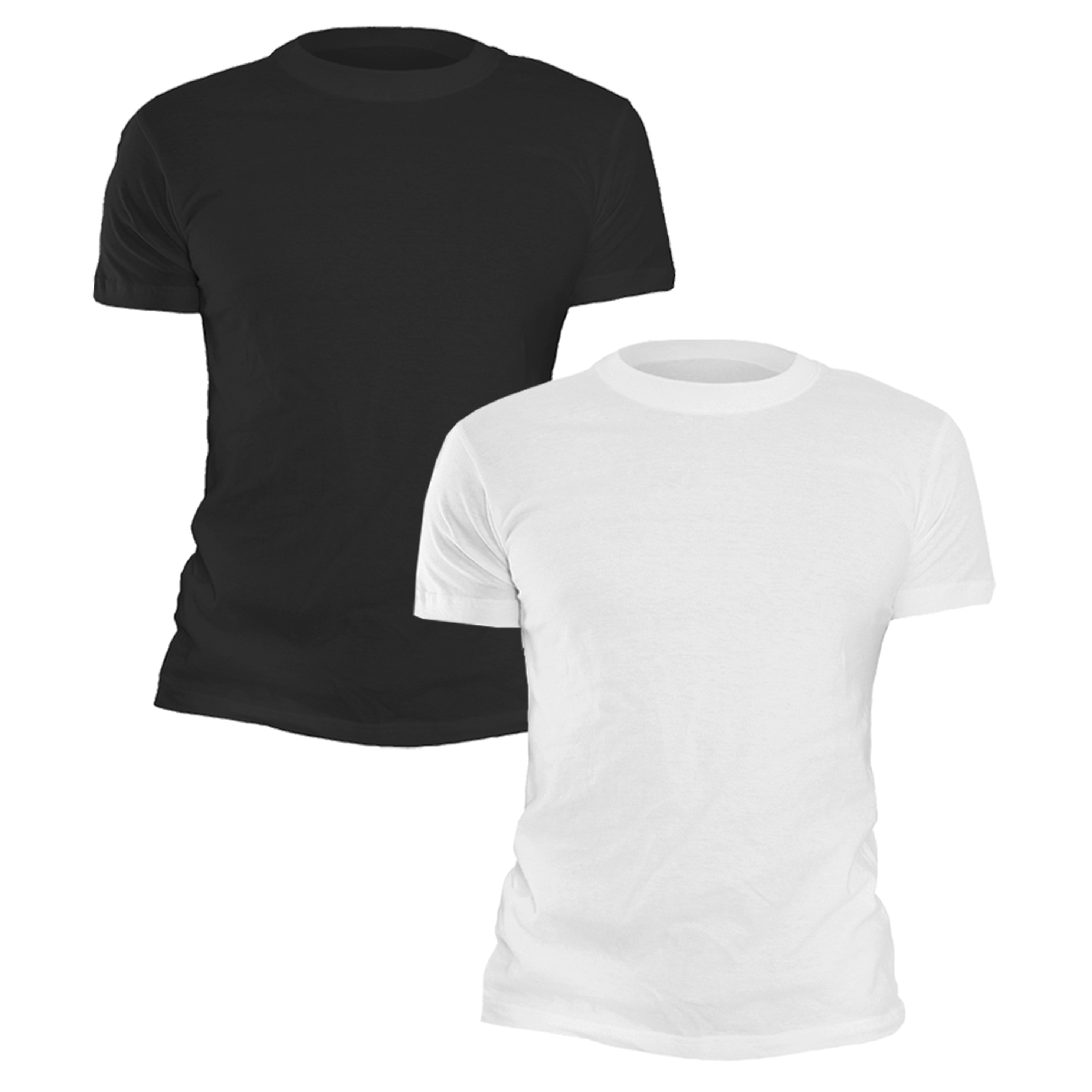 2 Pack Black & White Crew Neck T Shirts