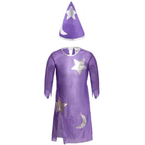 Kids Purple Wizard Costume | 2 Pcs | Costume & Hat
