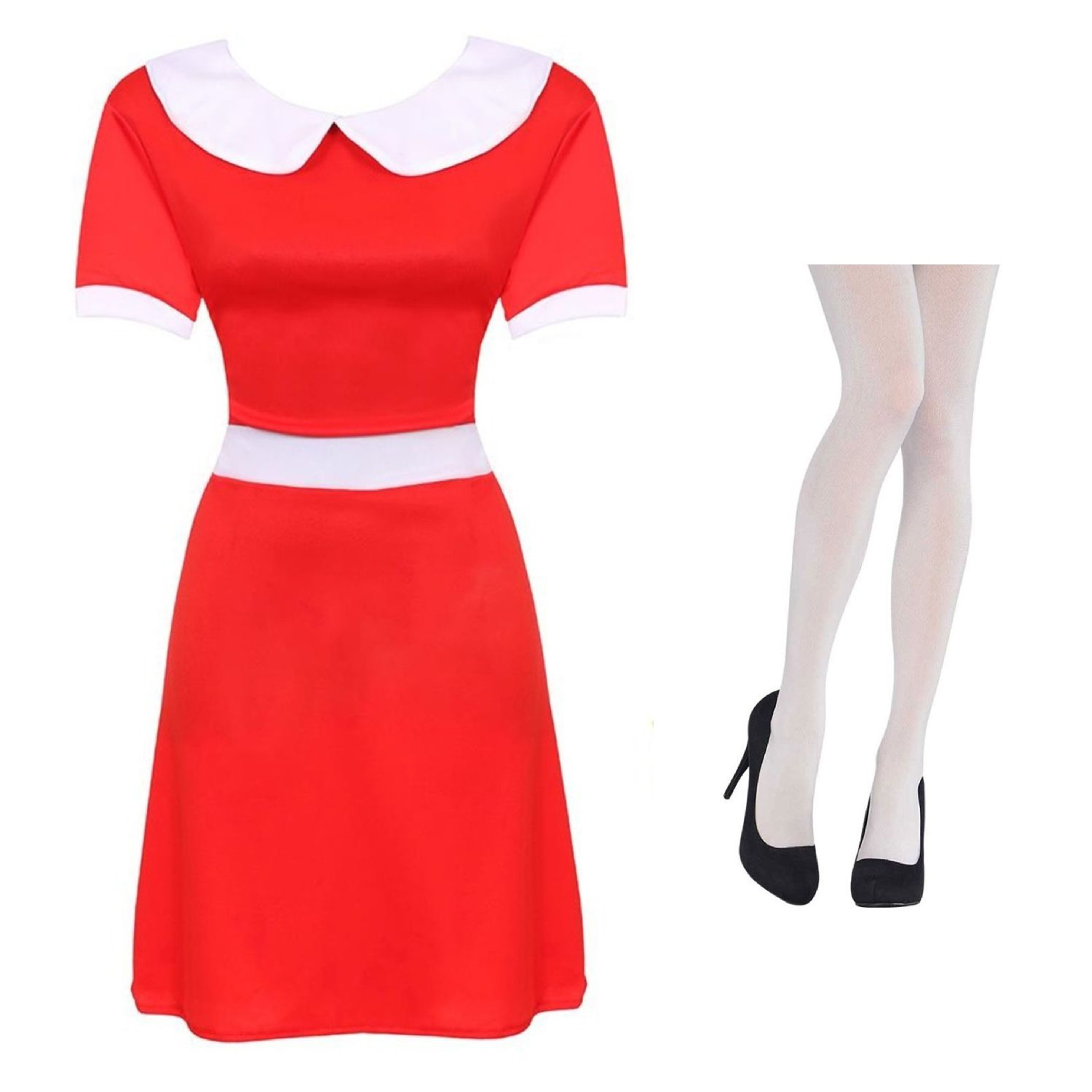 Ladies Spoilt Golden Ticket Winner Costume - Dress & Tights