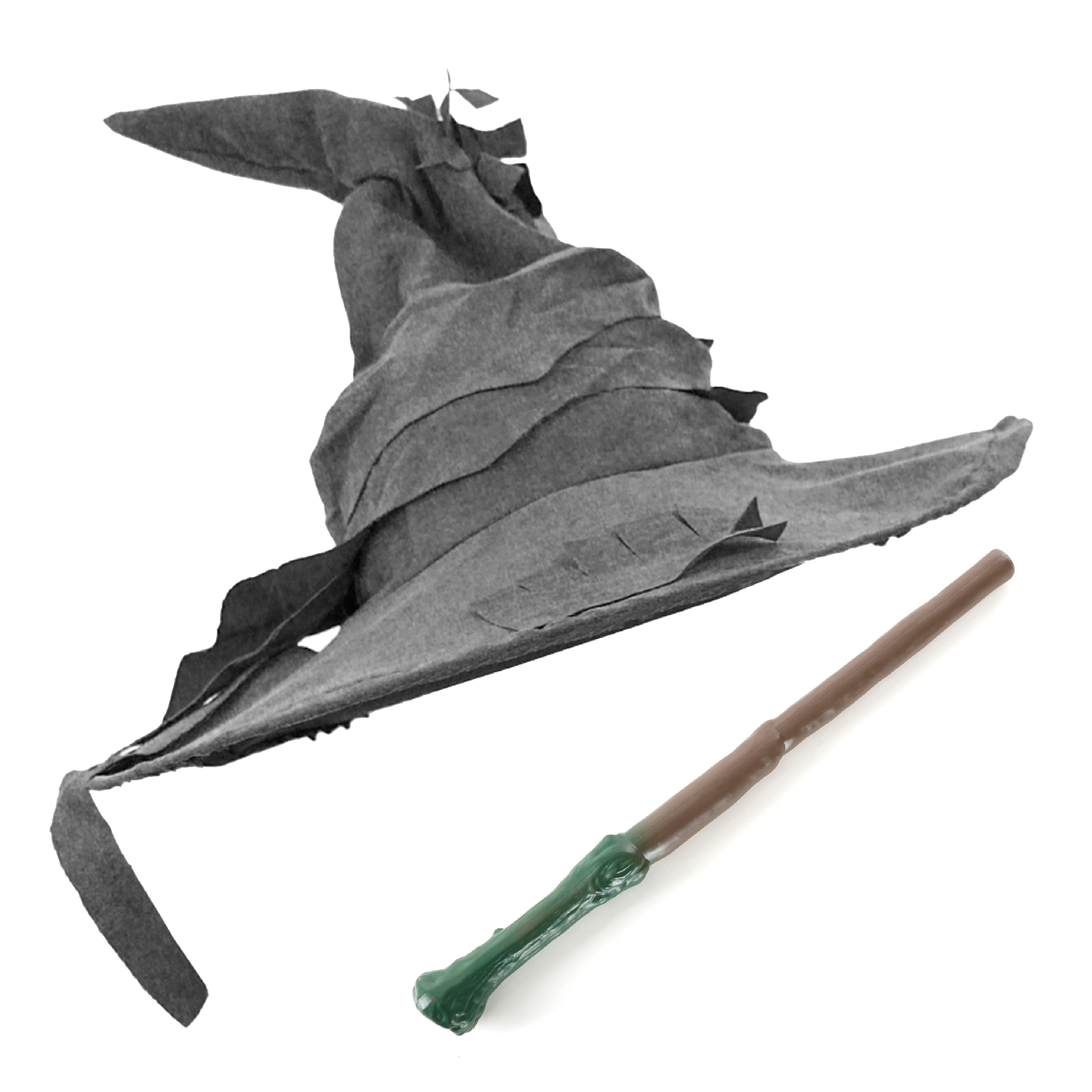 Grey Wizard Hat & Wand