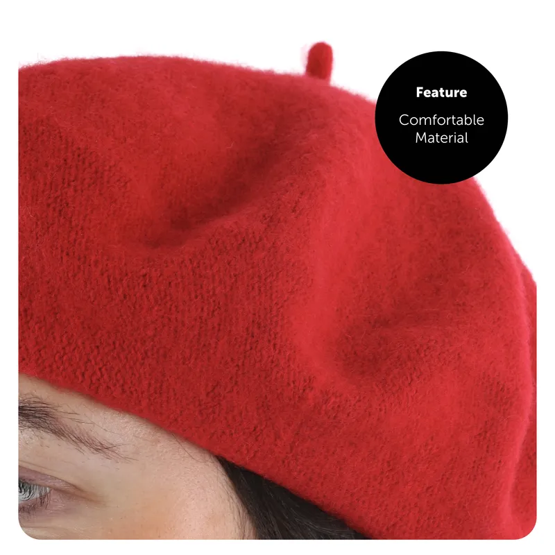 Ruphedy Hy022 Women's Wool French Beret Beanie Winter Hat, HY022-Green-A, One Size Fits All