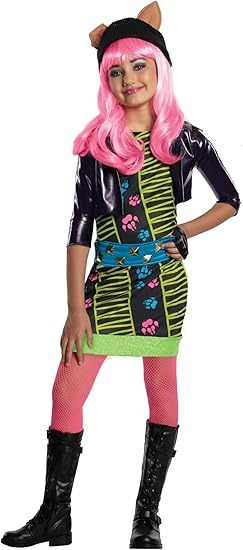 Girls Monster High Mattel Howleen Costume | 5 Pcs | Jacket, Dress, Belt, Tights & Glove
