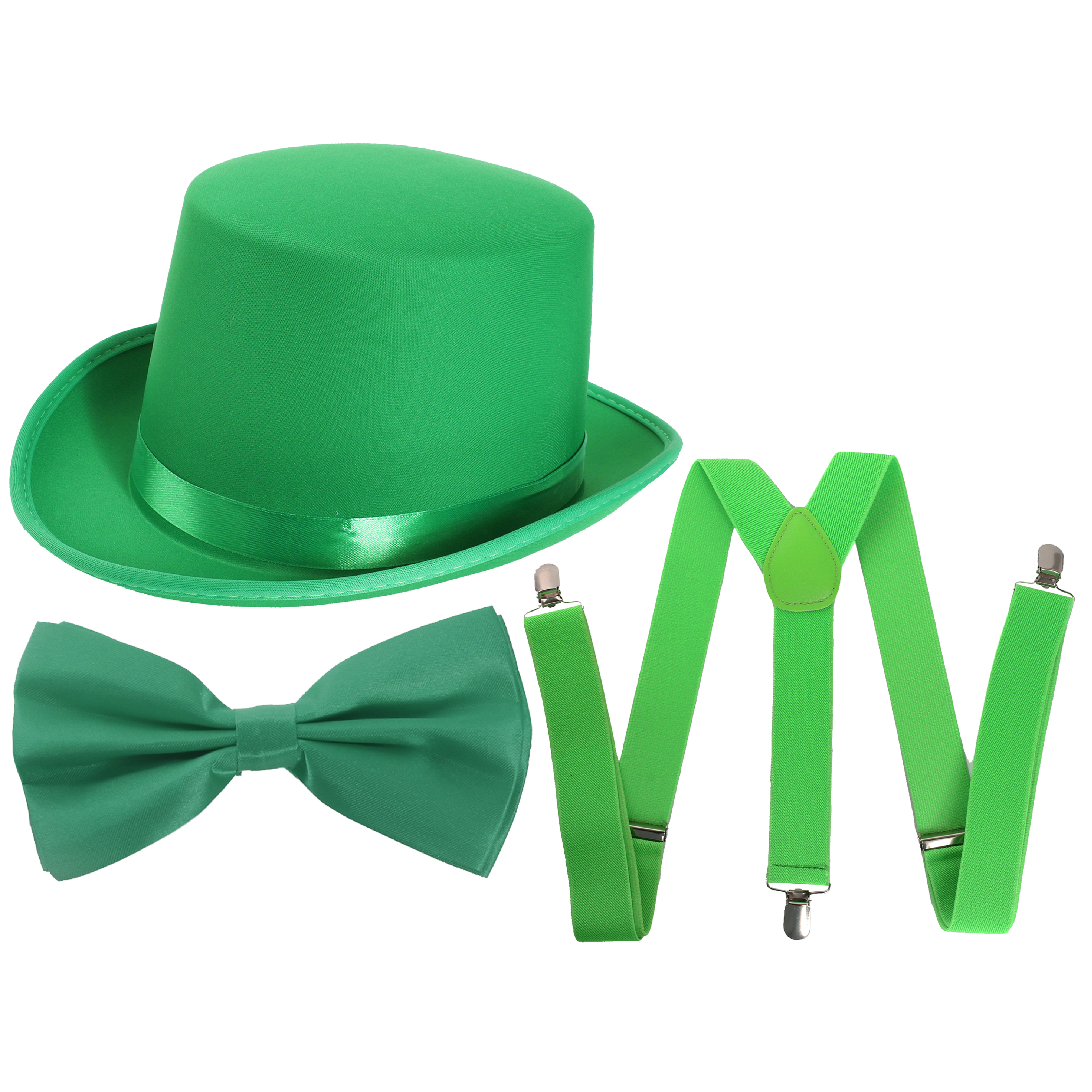 Irish Top Hat, Satin Bow Tie & Braces