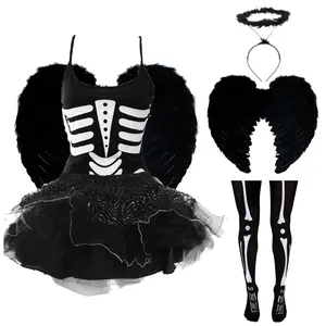 Ladies Dark Skeleton Angel Costume