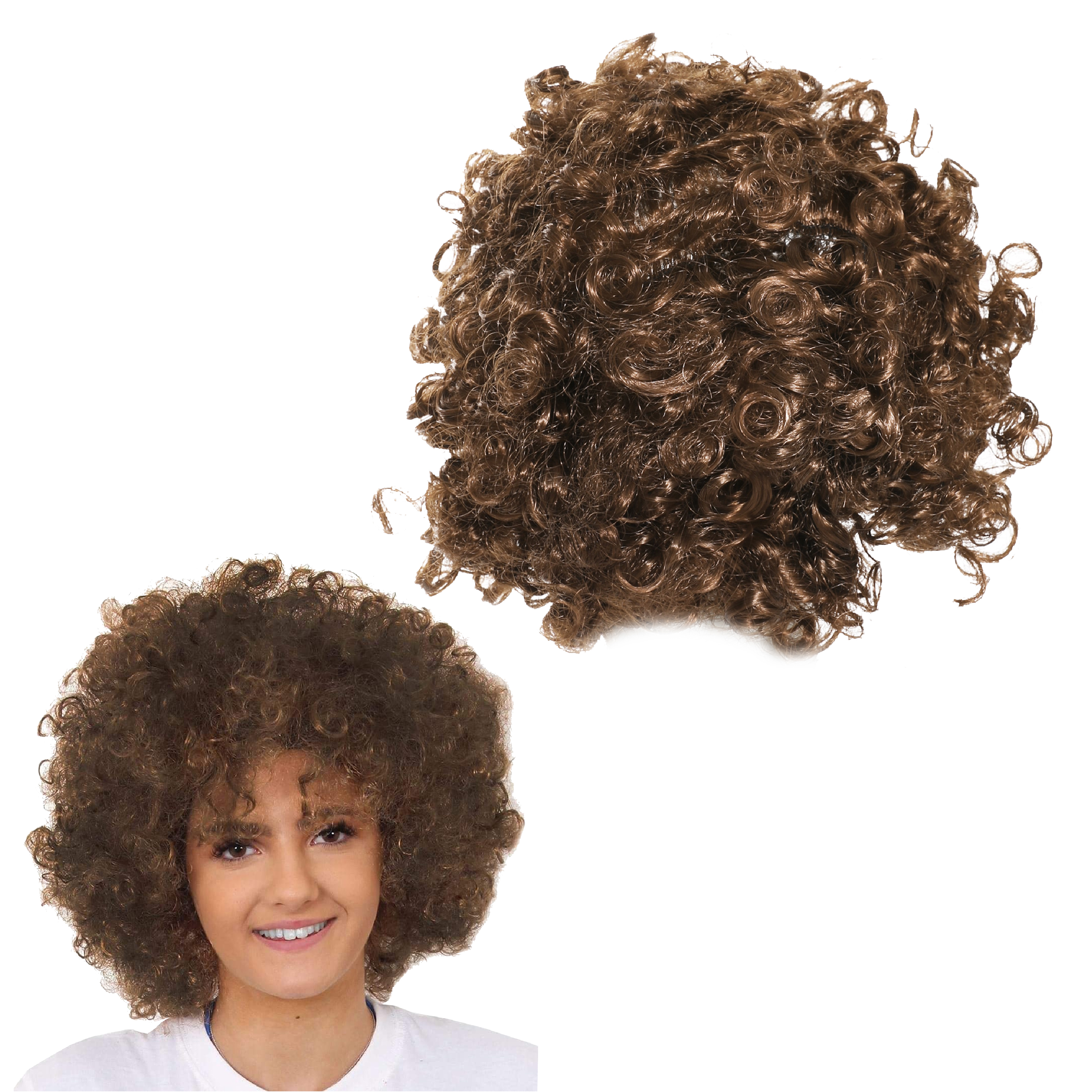 Brown Curly Afro Wig