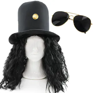 Deluxe Adults Guitar Hero Costume Set – Rock Star Hat, Wig & Glasses