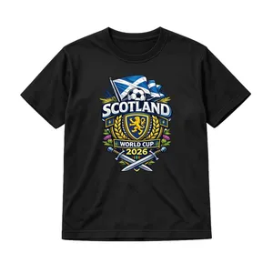 Adults Scotland Football Supporter T-Shirt | Black T-shirt with Graphic