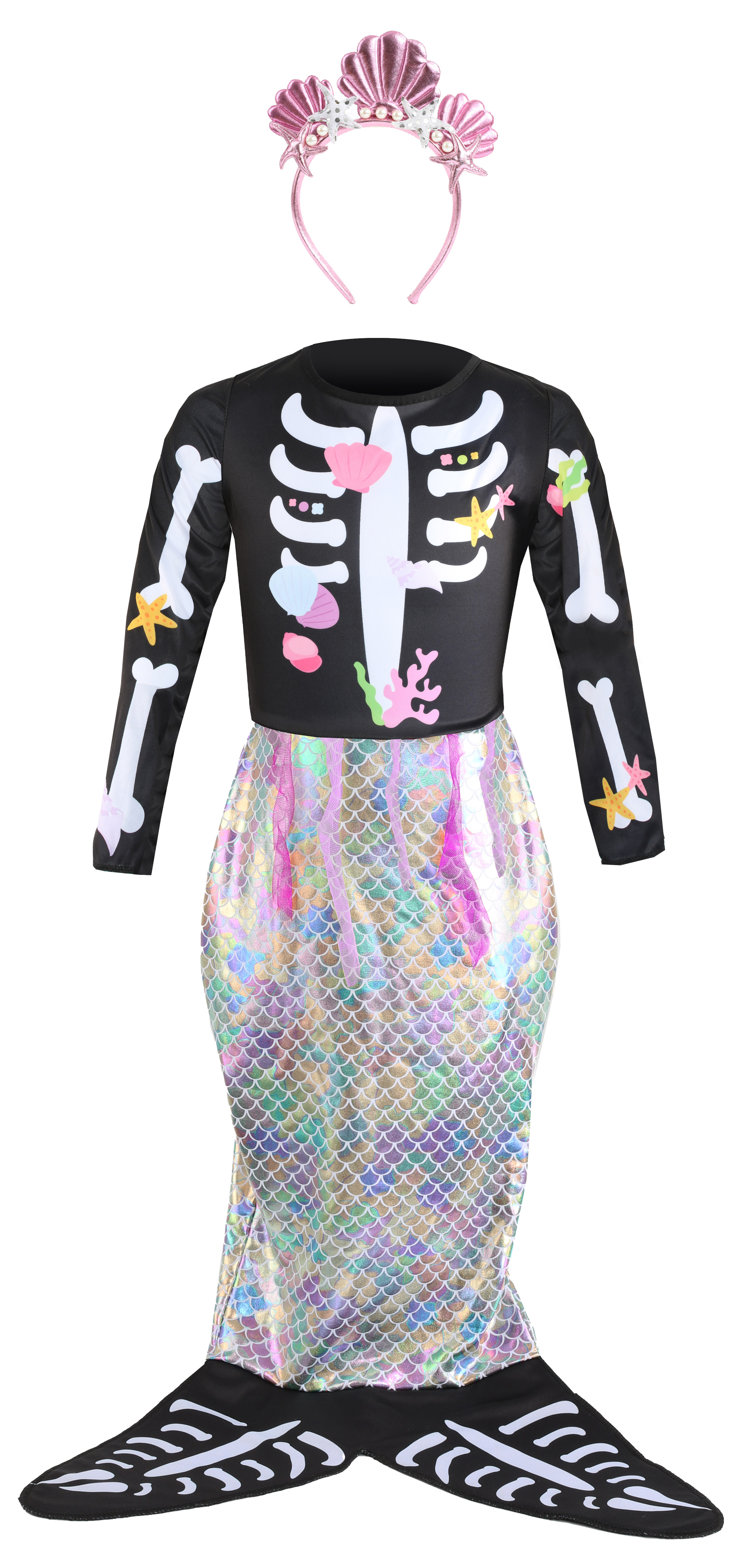 mermaid skeleton flat lay