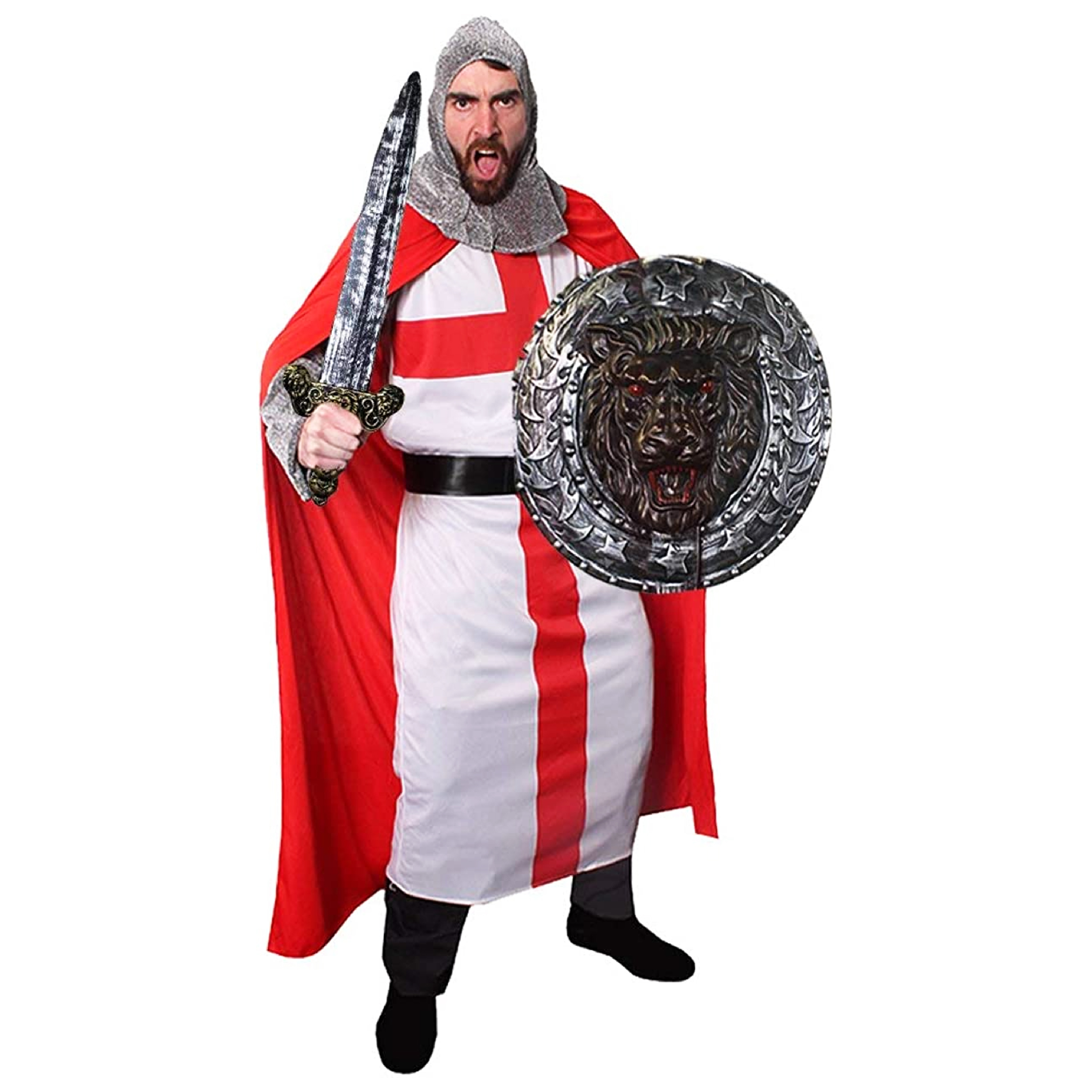 Adults St George's Knight Costume with Sword & Shield