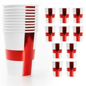 St George England Flag 9oz Paper Cups Pack of 10