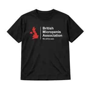 Adults British Micropenis Association T-Shirt | Black Funny Novelty Stag Night Tee