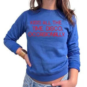 Ladies Pop-Inspired Concert Jumper | Royal Blue Sweatshirt | "KISS ALL THE TIME. DISCO OCCASIONALLY"