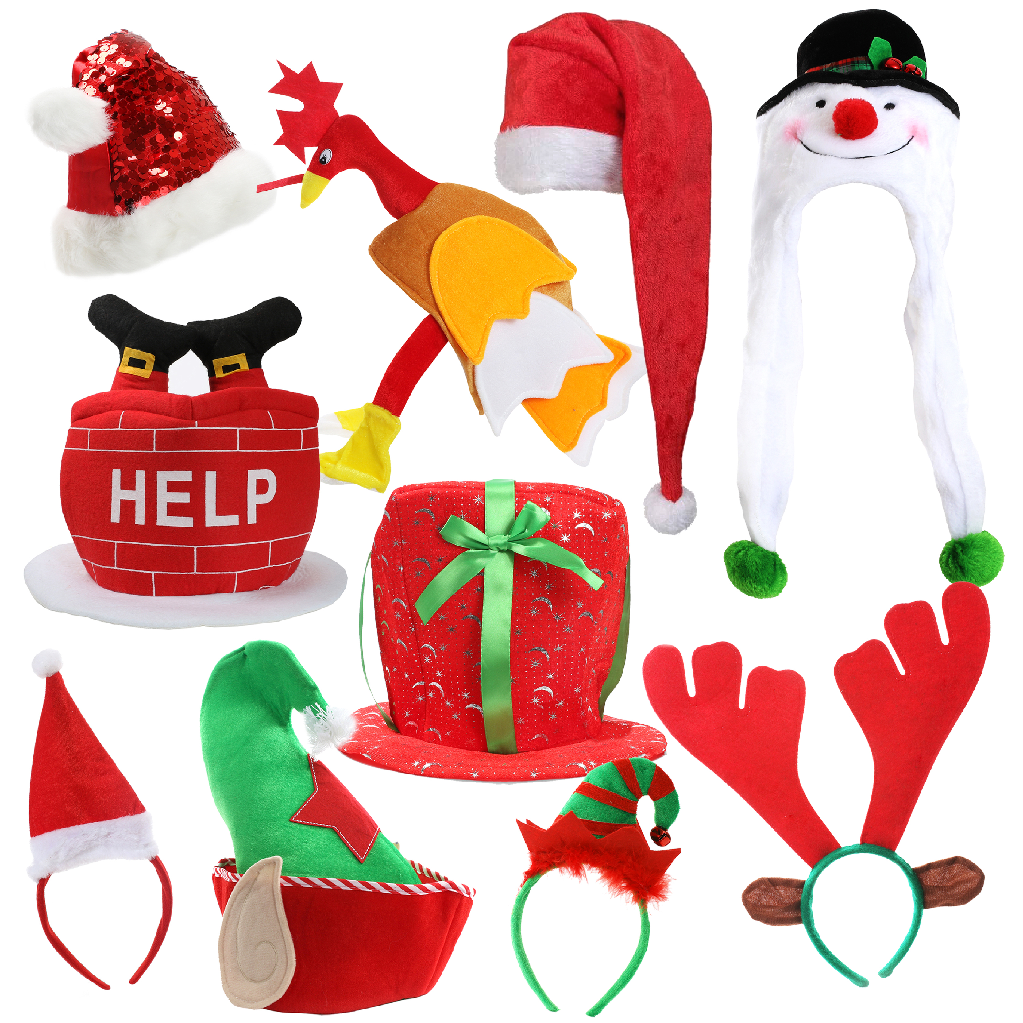Novelty Christmas Hats 10 Pack
