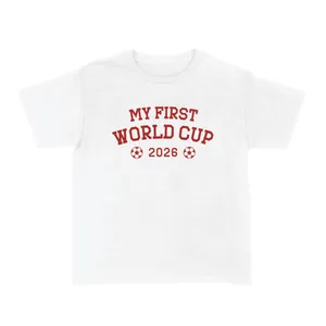 Kids White Football T-Shirt | Boys & Girls My First Print Football Tee | 100% Cotton