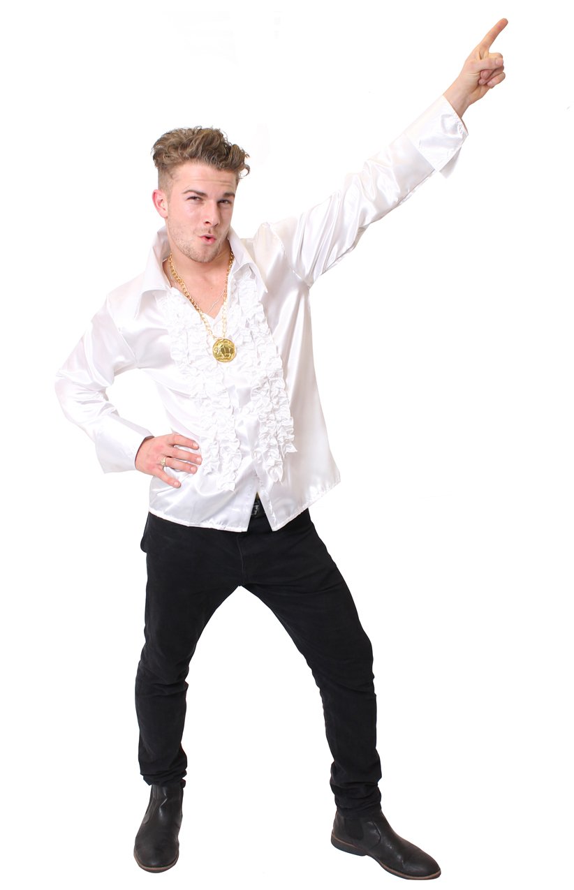 Adults White Disco Shirt