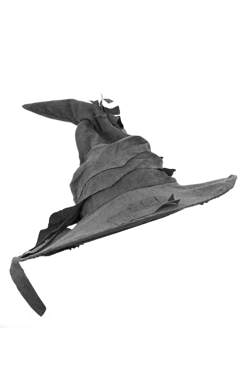 Grey Tatty Wizard Hat