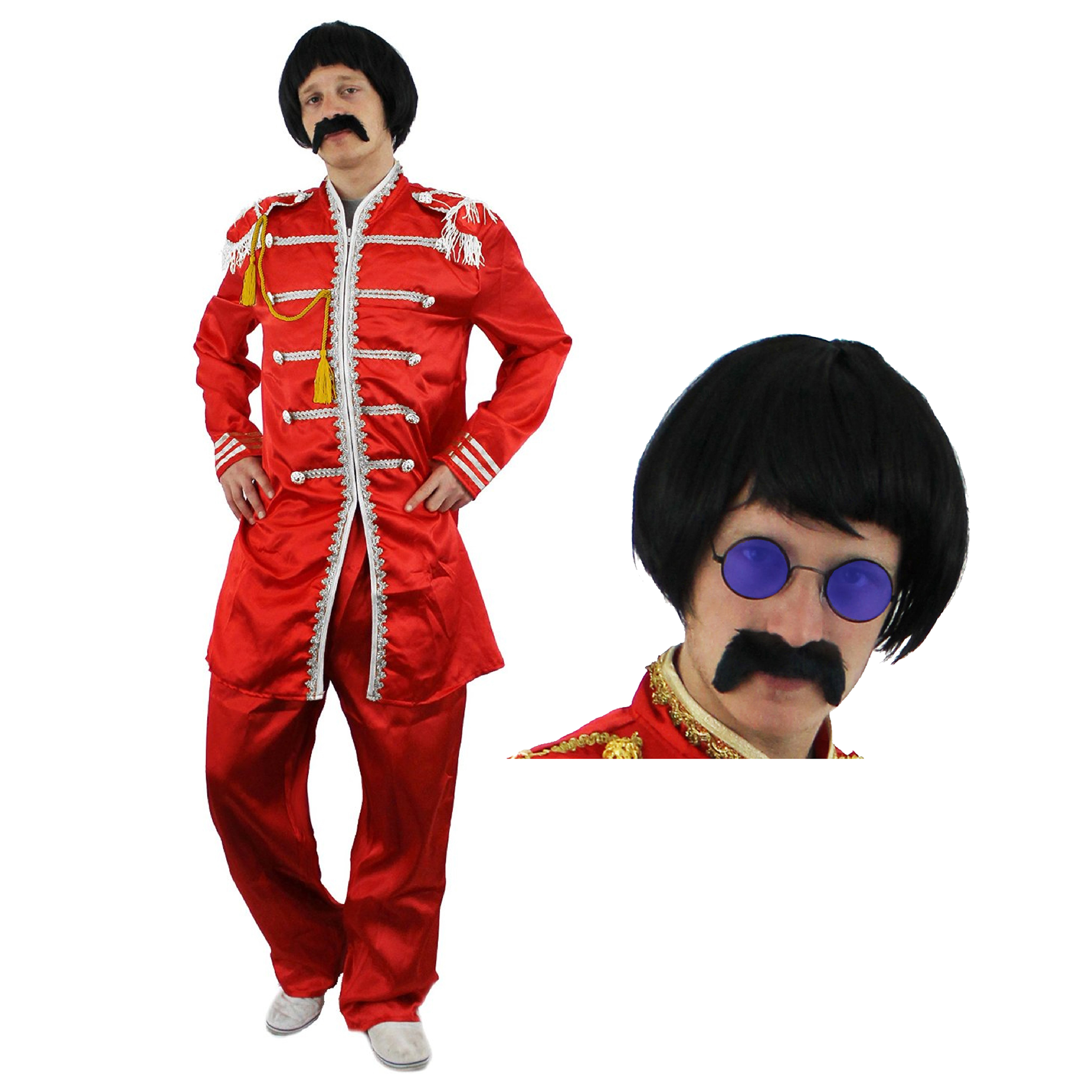 Red 1960's Sergeant Pepper Costume with Accessories