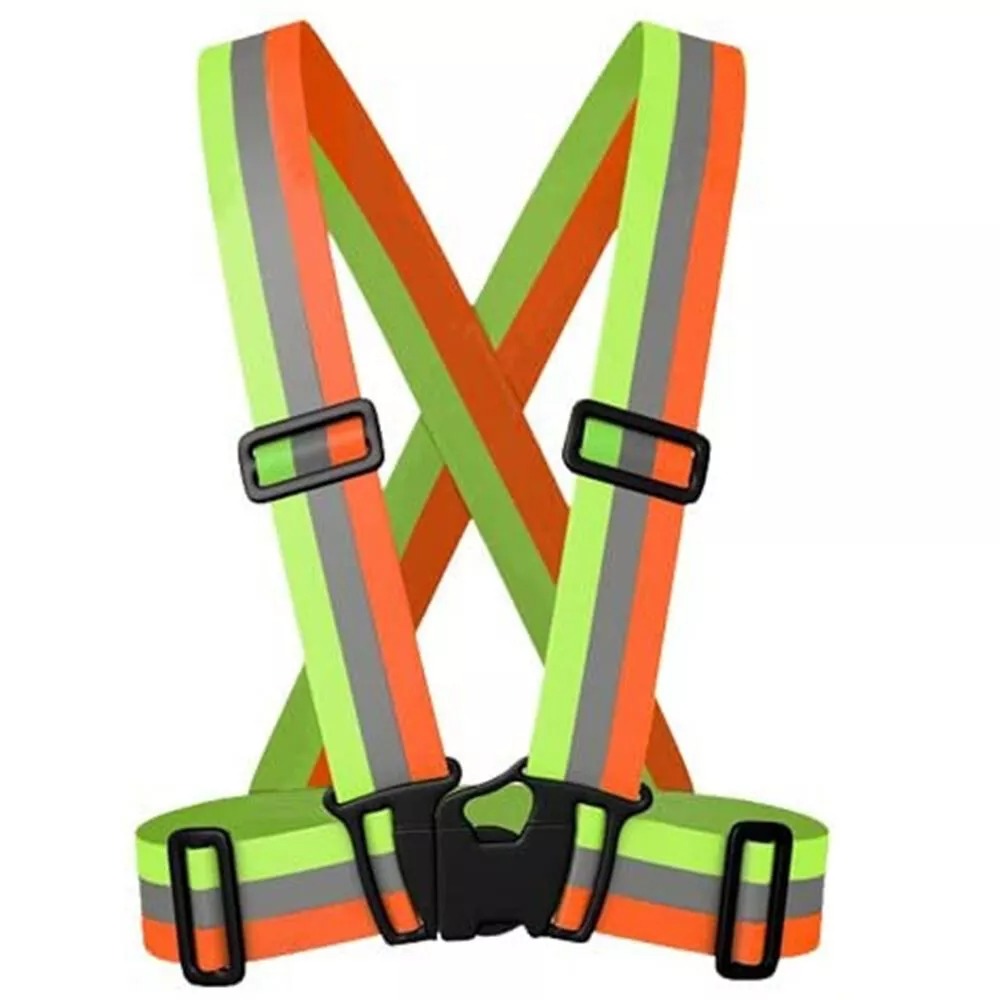 Yellow & Orange Hi-Vis Reflective Safety Vest Strap – High Visibility Running & Work Belt