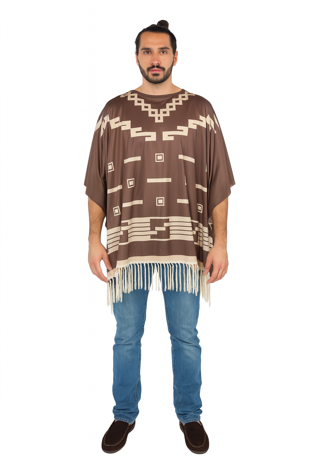 Adults Brown Western Poncho