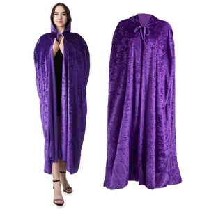 Purple Hooded Velour Cape